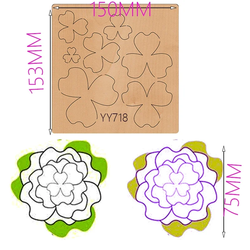 Decorative flower  wooden dies Suitable  for common die cutting  machines on the marketLarge Die Cut, Bundle of FlowersYY718