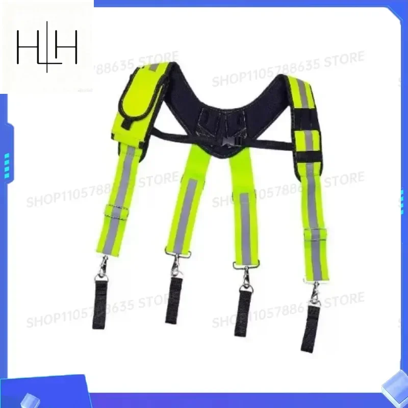 Fluorescent Y Type Multifunctional Tool Belt Suspenders Heavy Duty Adjustable Work Braces for Electrician Carpenter