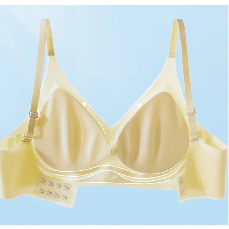 Ultra-Thin Sexy Bras Women's Beauty Back Seamless Ice Silk Push Up Padded Bralette Sleep Lingerie Underwear Bras Soutien Gorge