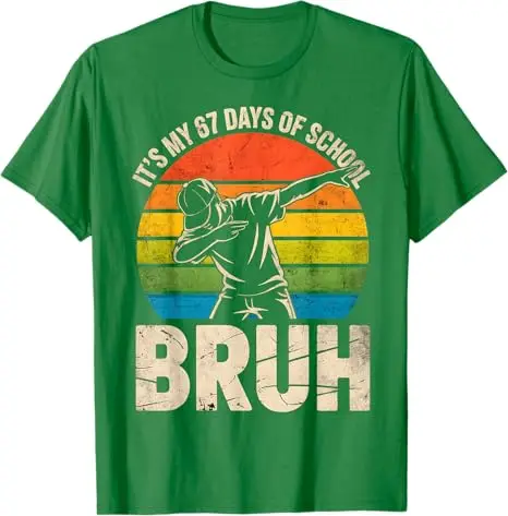 67 Meme 6 7 Numbers Dabbing It's My 67 Days of School Bruh T-Shirt Y2k Cute Schoolwear Clothes Boys Fashion Novelty Tees Gifts