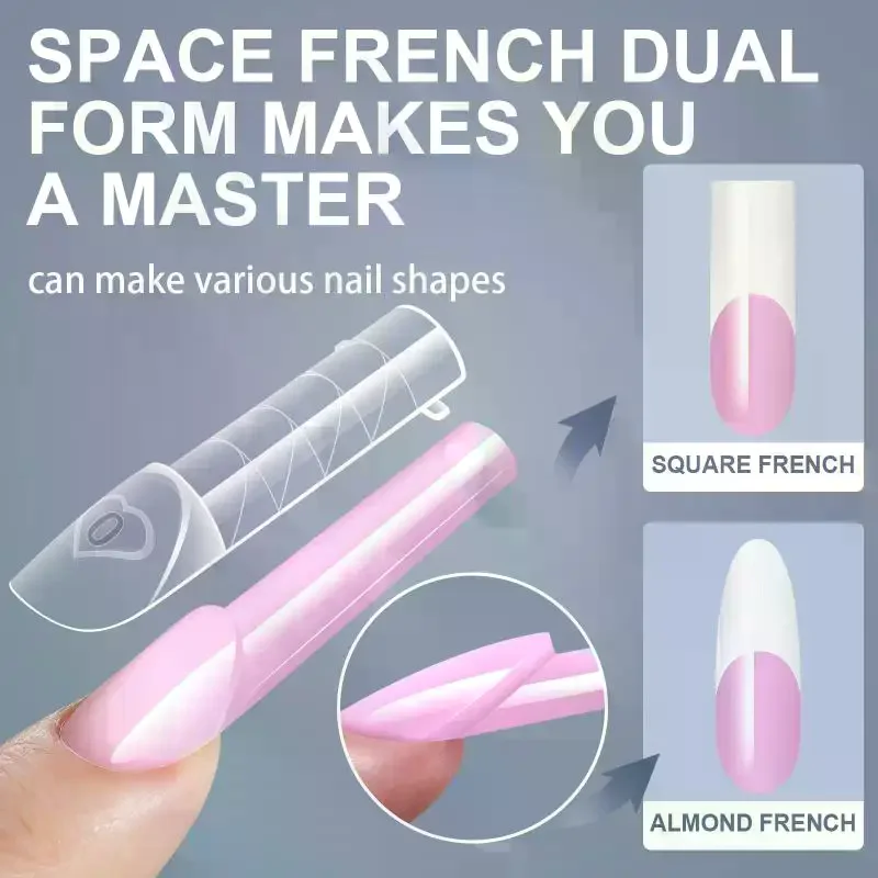 150pcs Clear Dual Nail Forms Kit Pre Printed Guides Multiple Sizes Home DIY Art Salon Use No Break Easy Fit