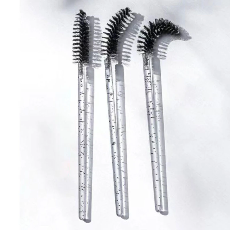 Bardzo opłacalne 100 sztuk jednorazowych pędzli do tuszu do rzęs Mikroszczoteczka do rzęs Mini Crystal Eye Lashes Brush Comb Pink