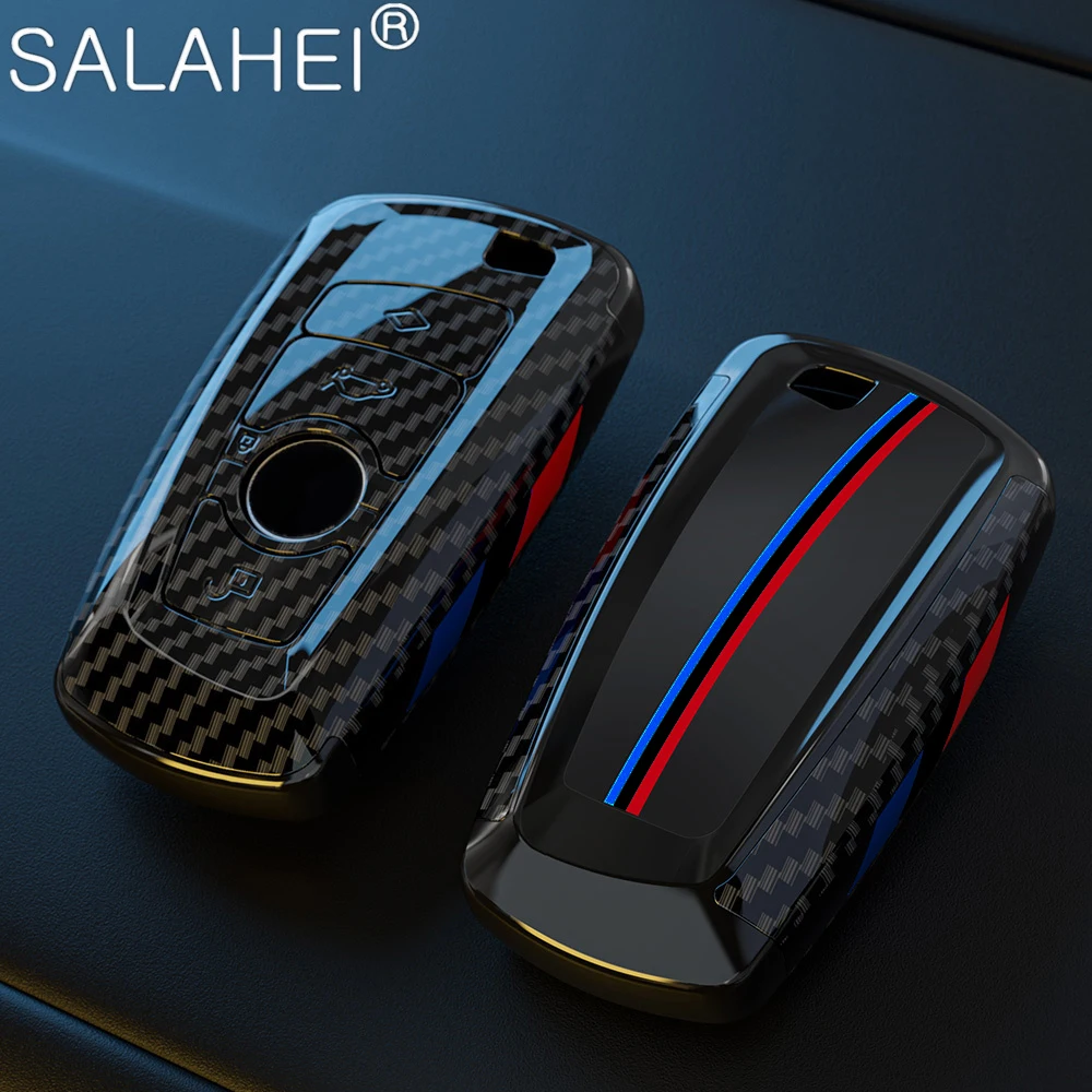 

For F30 F20 F10 F18 F22 F01 X3 X4 F06 F02 M3 M5 Carbon Fibre Car Key Cover Case Shell Car Keychain Auto Styling Accessories