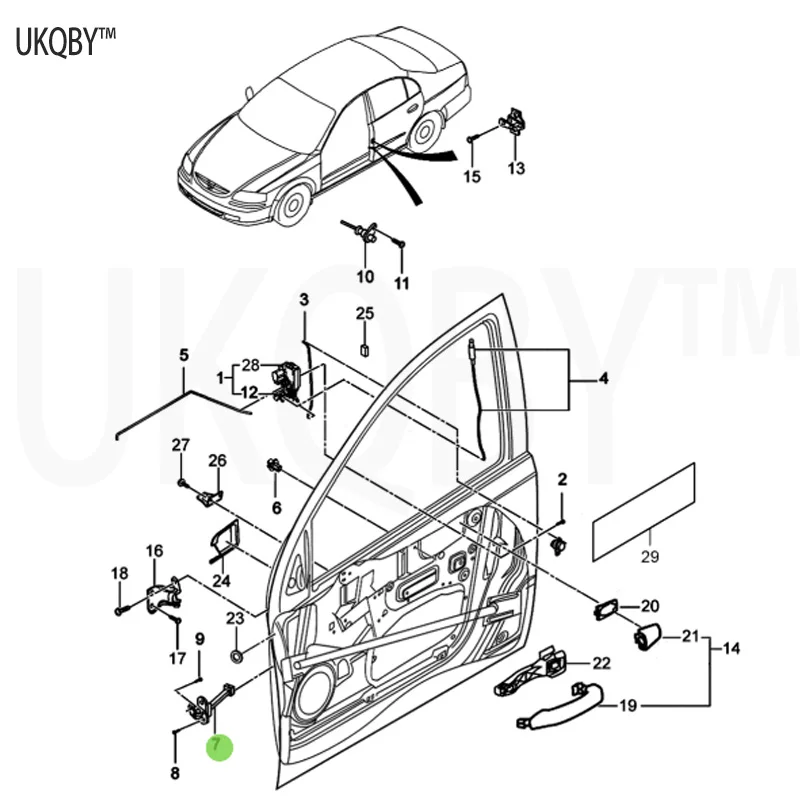 Suitable for Ch ev ro le t Le Fe ng Le Ch en g left front door limiter 96649046 automotive parts electric vehicle