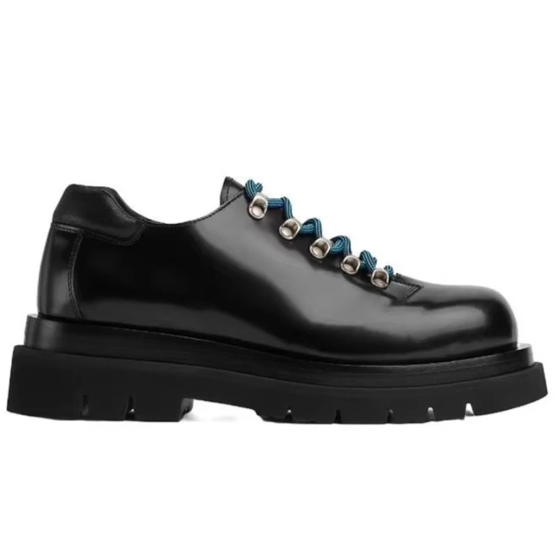 England Business Derby Shoes for Men's Dress Shoes Genuine Leather Groom's Thick Bottom Big Head Height Increasing Shoes Male