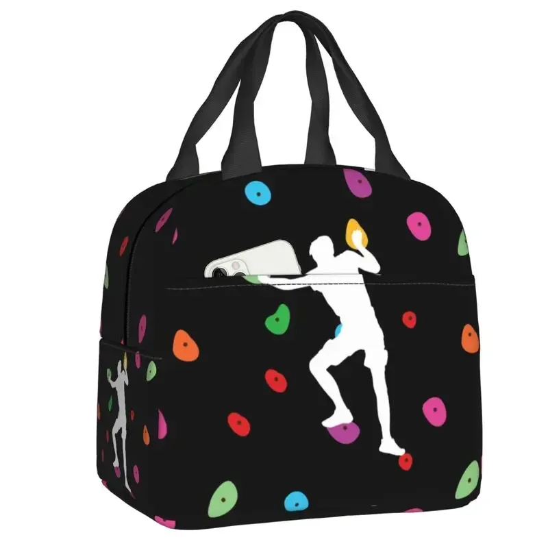 Bouldering Rock Climbing Insulated Lunch Tote Bag for Women Climber Thermal Cooler   School Picnic Food Container