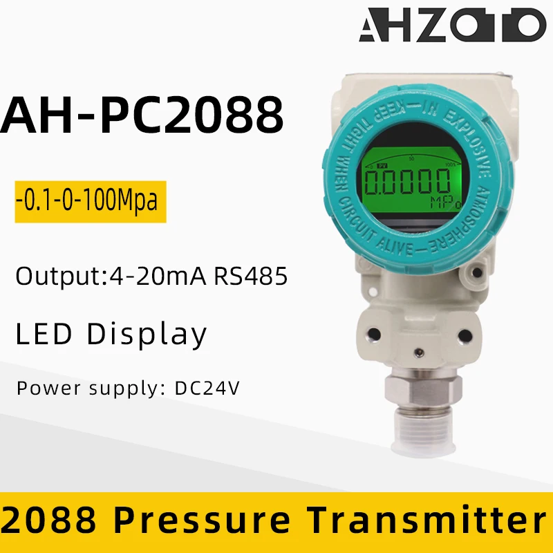 

2088 Pressure Transmitter Sensor 4-20mA RS485 Output LCD Display Water Pressure Hydraulic Oil Pressure Vacuum Pneumatic Pressure