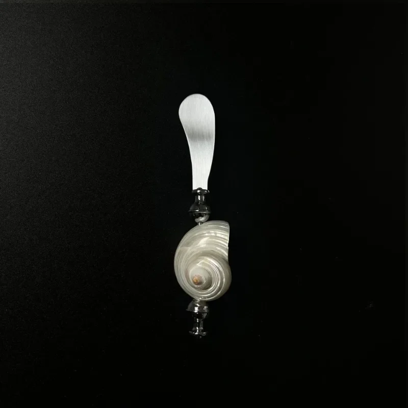 Moonlight Pearl White Conch Stainless Steel Fork Spoon, Butter Knife Tableware