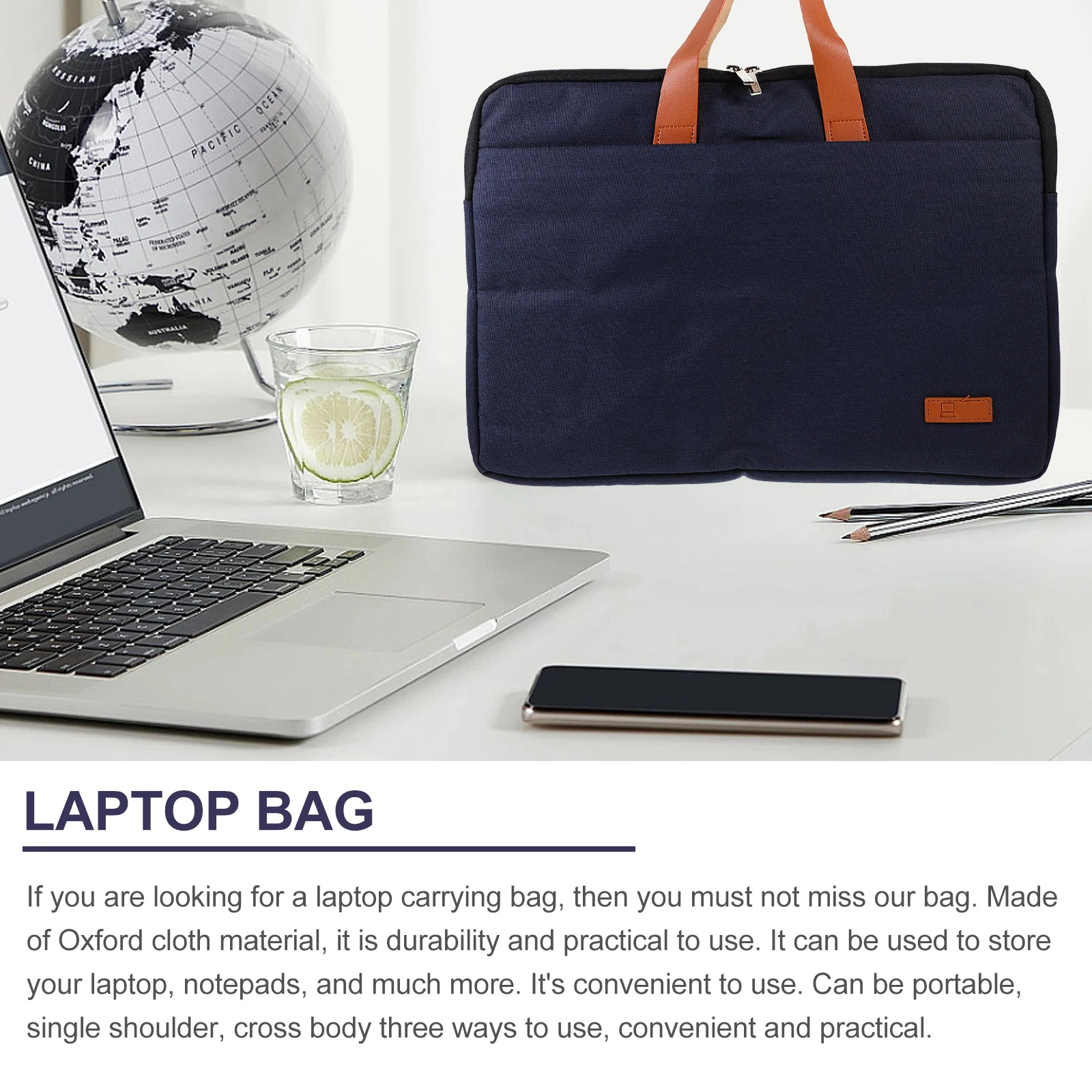 

Laptop Bag for 15.6 Inch Notebook Scratch Resistant Wear Rain Proof Thin Light Oxford Cloth Portable Computer Case Mens Satchel