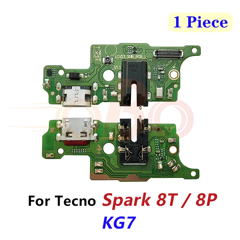 USB Charging Port Board For Tecno Spark 8 8T 8P 9 10 PRO 10C KG5p KG6 KG7 KG8 KI5 KI7 Charger Dock Connector Flex Cable Repair image 2
