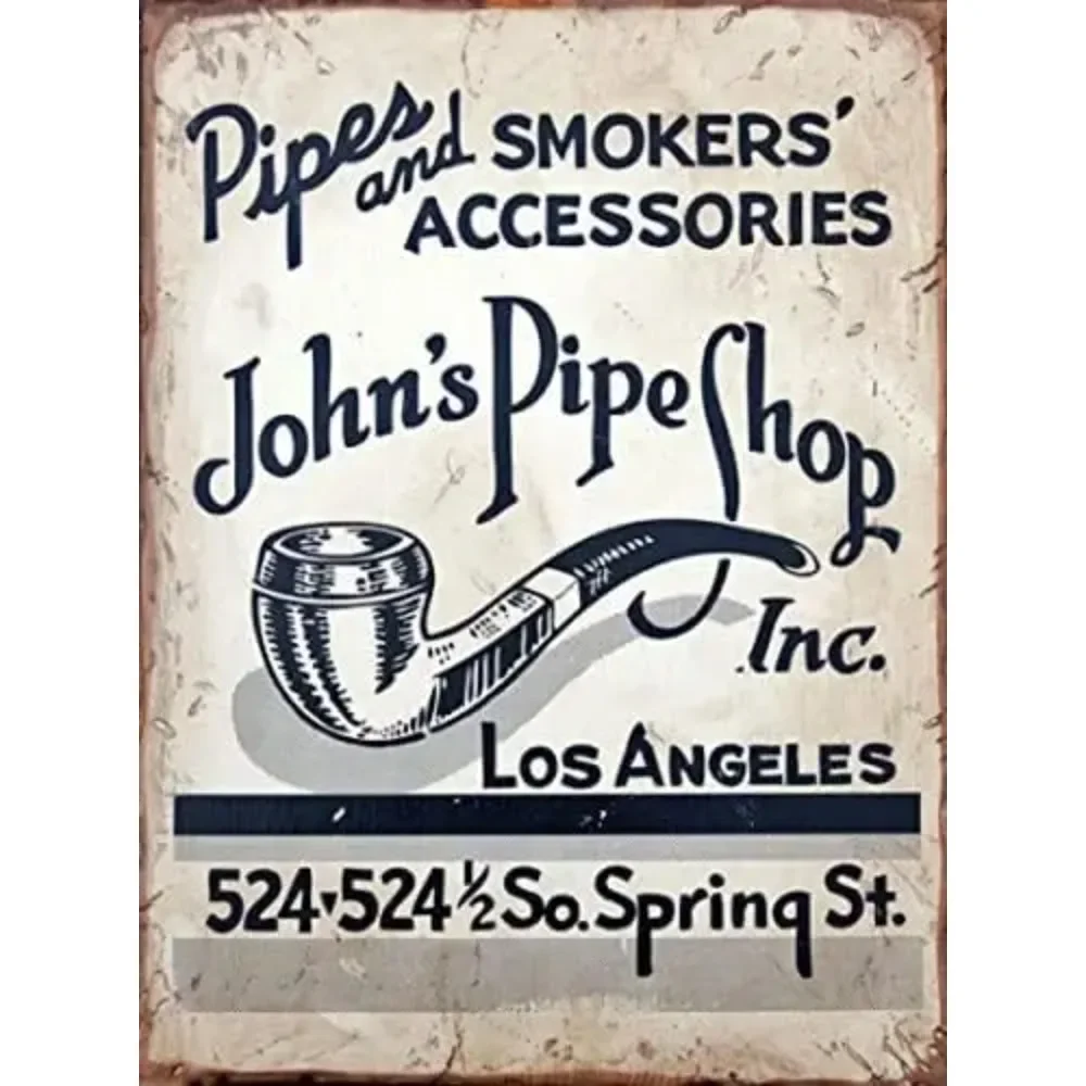 VintageTobacPipe - Cartel de chapa de metal con pipa de tabaco vintage - Sabor espejado de tabaco cortado, decoración de pared para el hogar/garaje