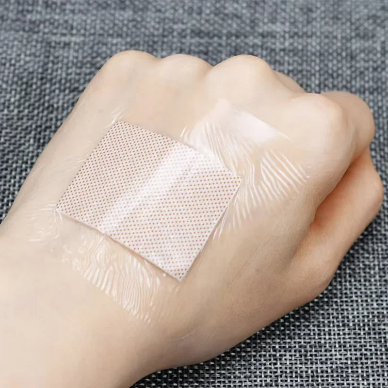 50 Uds 38*38mm transparente PU tirita cuadrada vendaje adhesivo impermeable pegatina protectora equipo de supervivencia caja de primeros auxilios bandaid