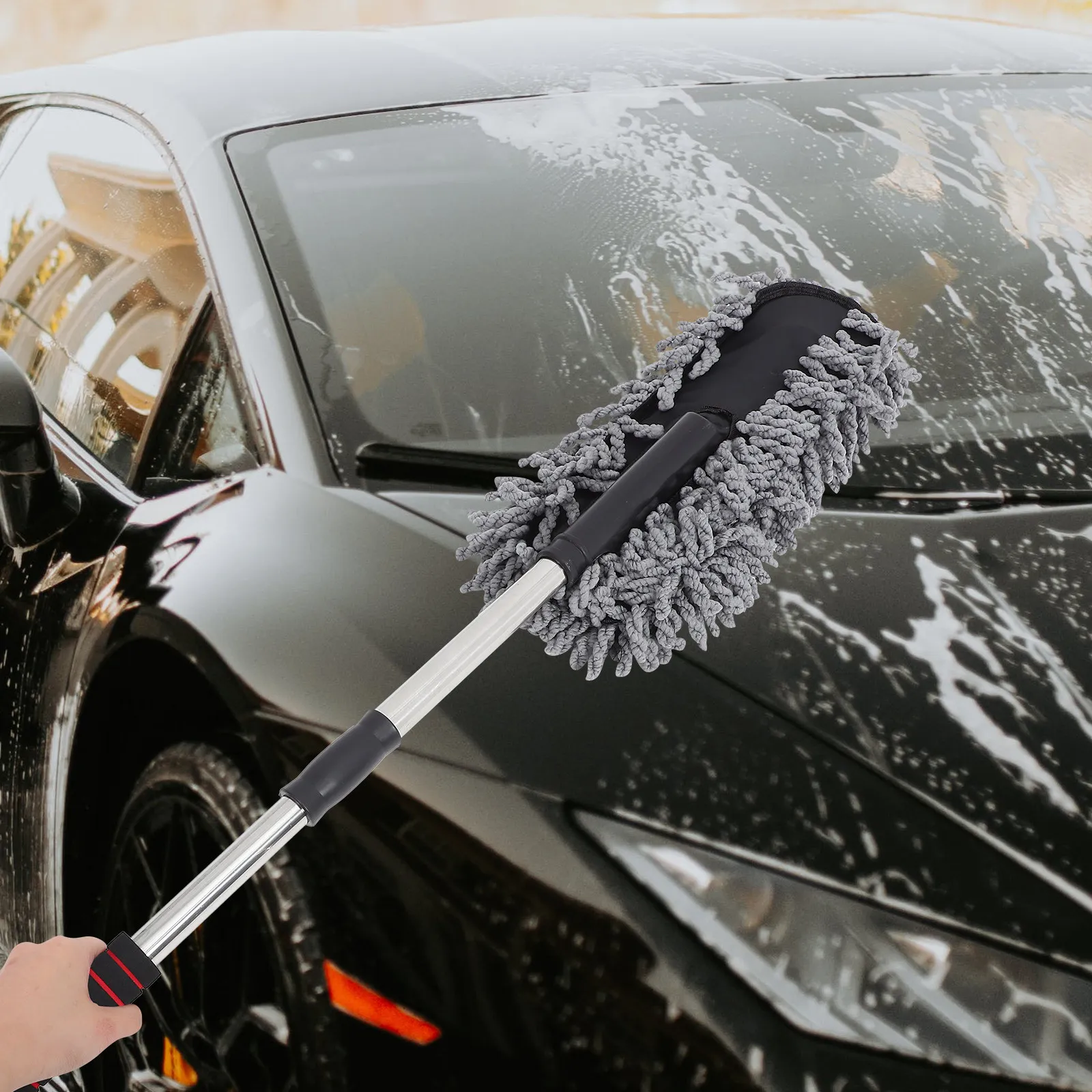 2pcs-car-duster-retractable-handle-soft-cleaning-brush-scratch-free-car-exterior-dust-brush-telescopic-vehicle-wash-tool