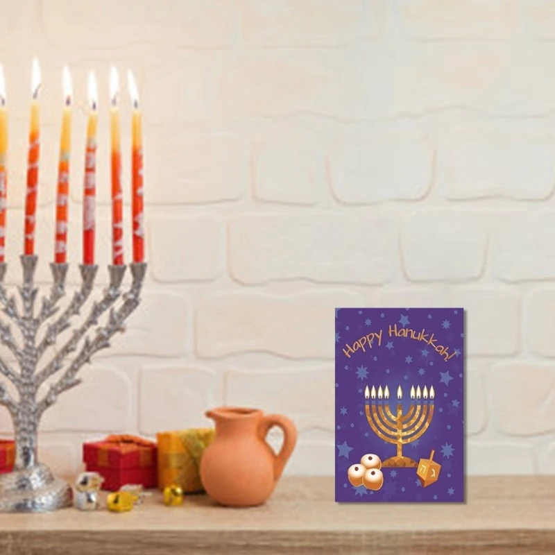 30Pcs Menorah Festive Religious Hanukkah Greeting Note Card for Chanukkah Dropship