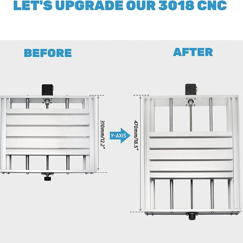 3018 kit cnc para extensão do eixo Y, 3040, compatível com 3018 max e 3020 max, máquina router
