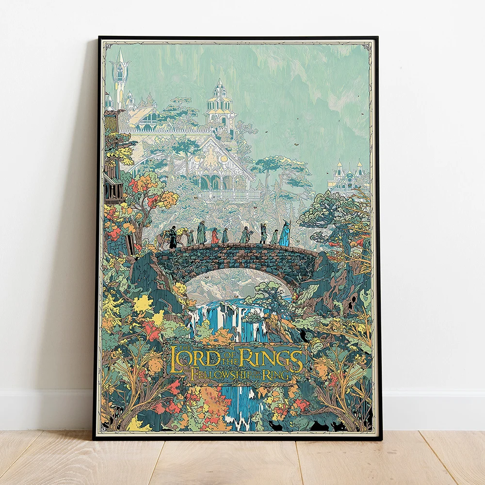 Abstract Movie Posters Travel Middle Earth Landscape Canvas Painting Prints Wall Art Pictures for Living Room Modern Home Decor