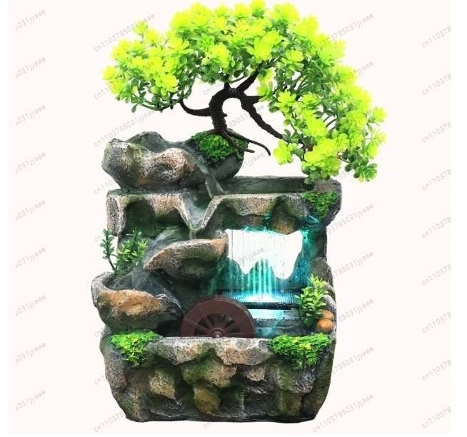 

Крытый Настольный Декор Рокарий Вода Крытый Фонтан Смола Увлажнитель Украшения Напольные Фонтаны