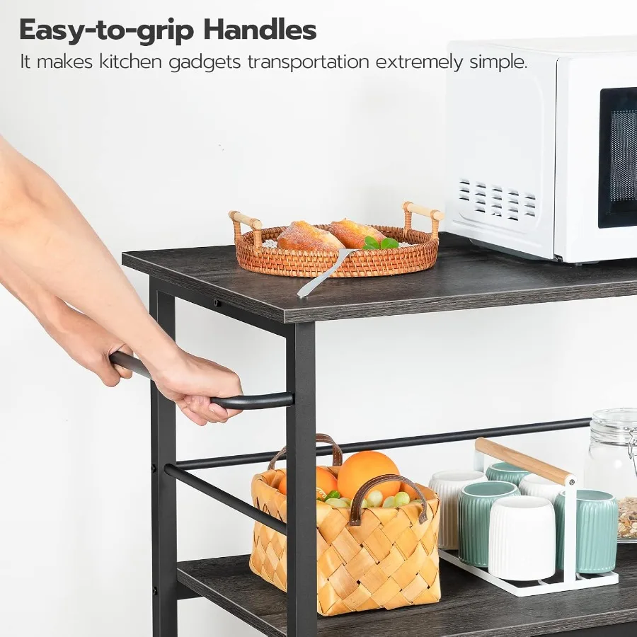 جزيرة المطبخ مع جزيرة المطبخ الصناعية للتخزين على عجلات وحاويات جانبية عربة مطبخ من 3 طبقات مع محطة عمل كبيرة S