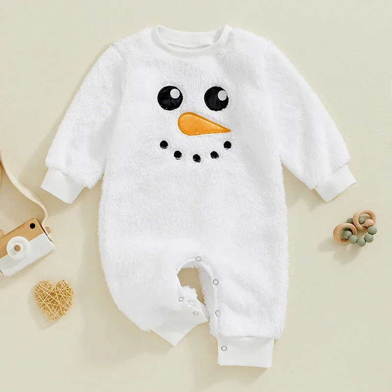 

Cute Baby Girl Boy Outfit Snowman Costume Long Sleeve Cotton Warm Romper Newborn Infant Winter Xmas Outwear