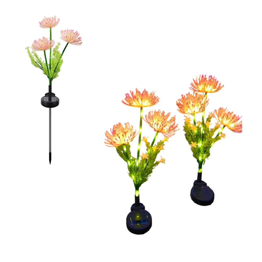 Outdoor Floral Solar Garden Lights for Yard Patio Pathway Decoration Sun Powered Weather Resistant Landscape Lighting
