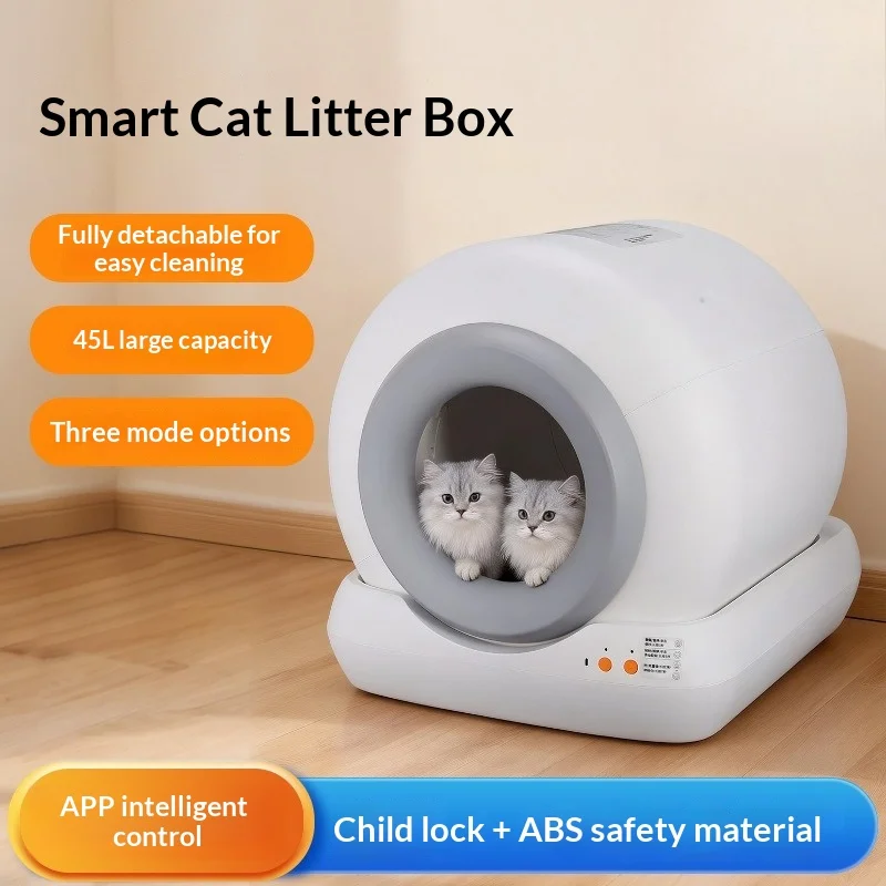 

Best Seller Smart Self-Cleaning Cat Litter Box, Automatic Scooping Odor Control Kitty Toilet with APP Remote for Indoor Cats