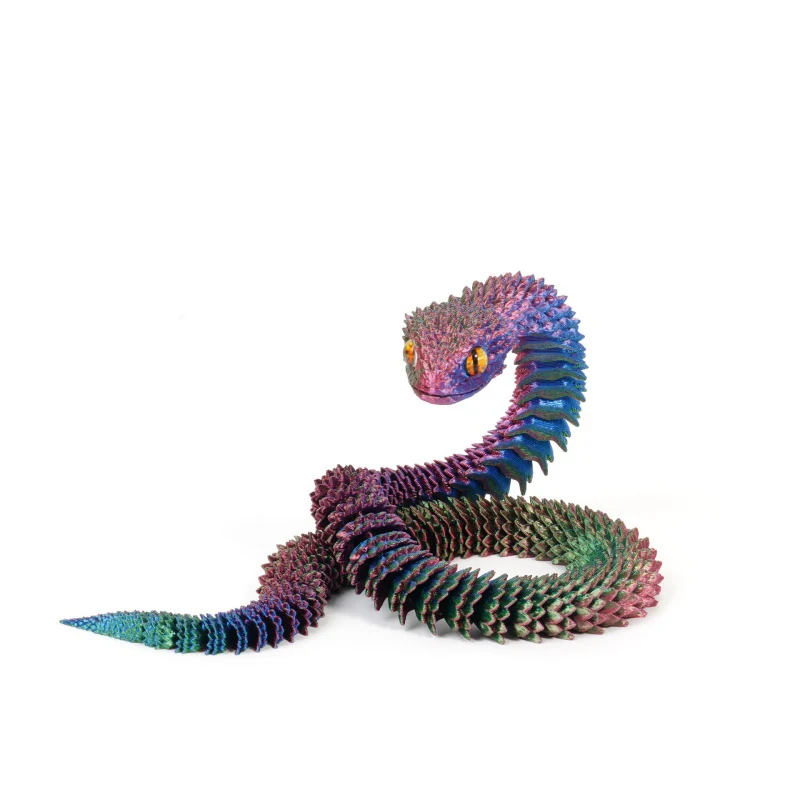 3D-Gedruckte Flexible Schlangenfigur, Perfektes Schreibtisch-Haustier, Tierliebhaber-Geschenk, Halloween-Dekoration