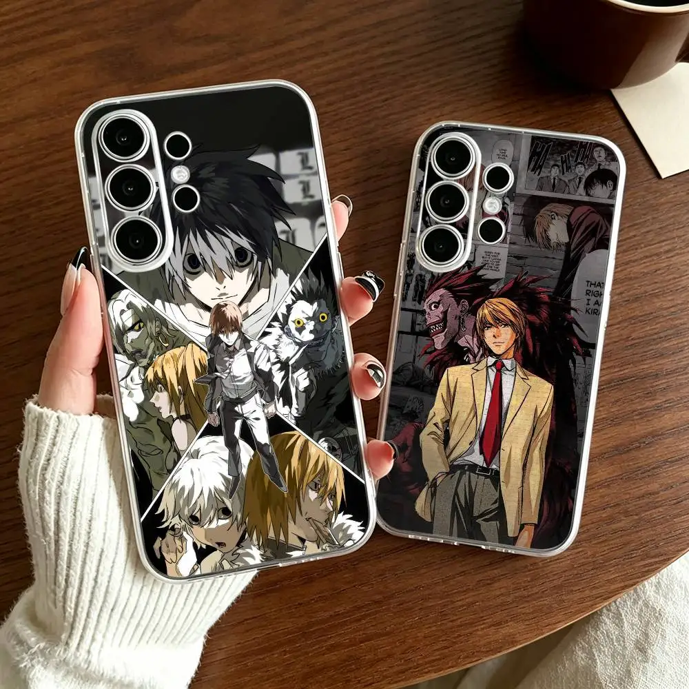 Hype Anime Death Note Light Yagami L Phone Case Transparent Silicone Soft For Samsung S30 S25+ S24 S23 S22 S21 Ultra Plus