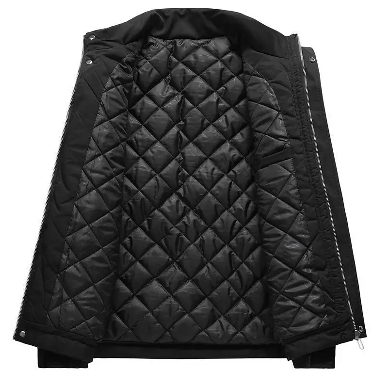 American Retro Thick-Padded Jacket Men's Autumn Winter Coat Warm Trendy Retro Style for the Season