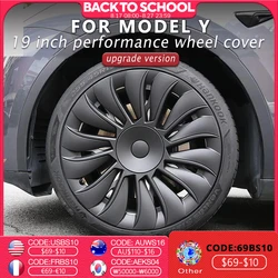 4PCS 19 Inch Hub Cap Performance for Tesla Model Y Wheel Caps Automobile Replacemen Hubcap Full Rim Cover Accessories 2018-2024