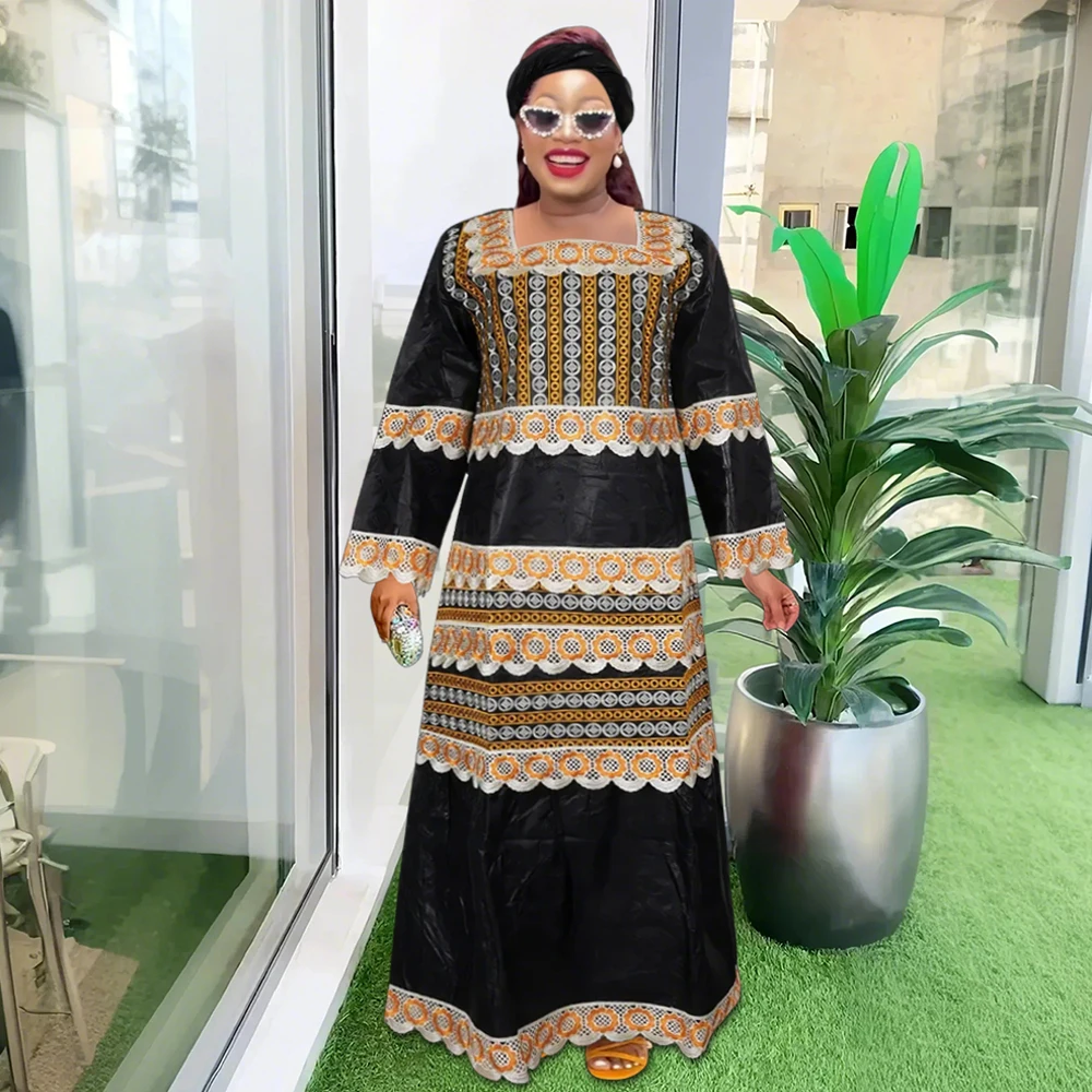 H&D New style Women Traditional African Dresses Bazin High Quality Embroidery Traditional Dresses for Wedding Party Occasions