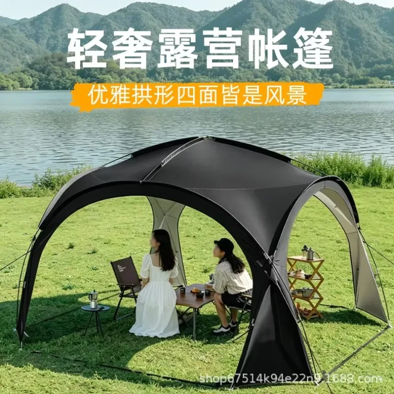 D20 Outdoor Camping Beach Outdoor Self-Drive Rainproof And Sunshade Black Extra-Large Spherical Tent