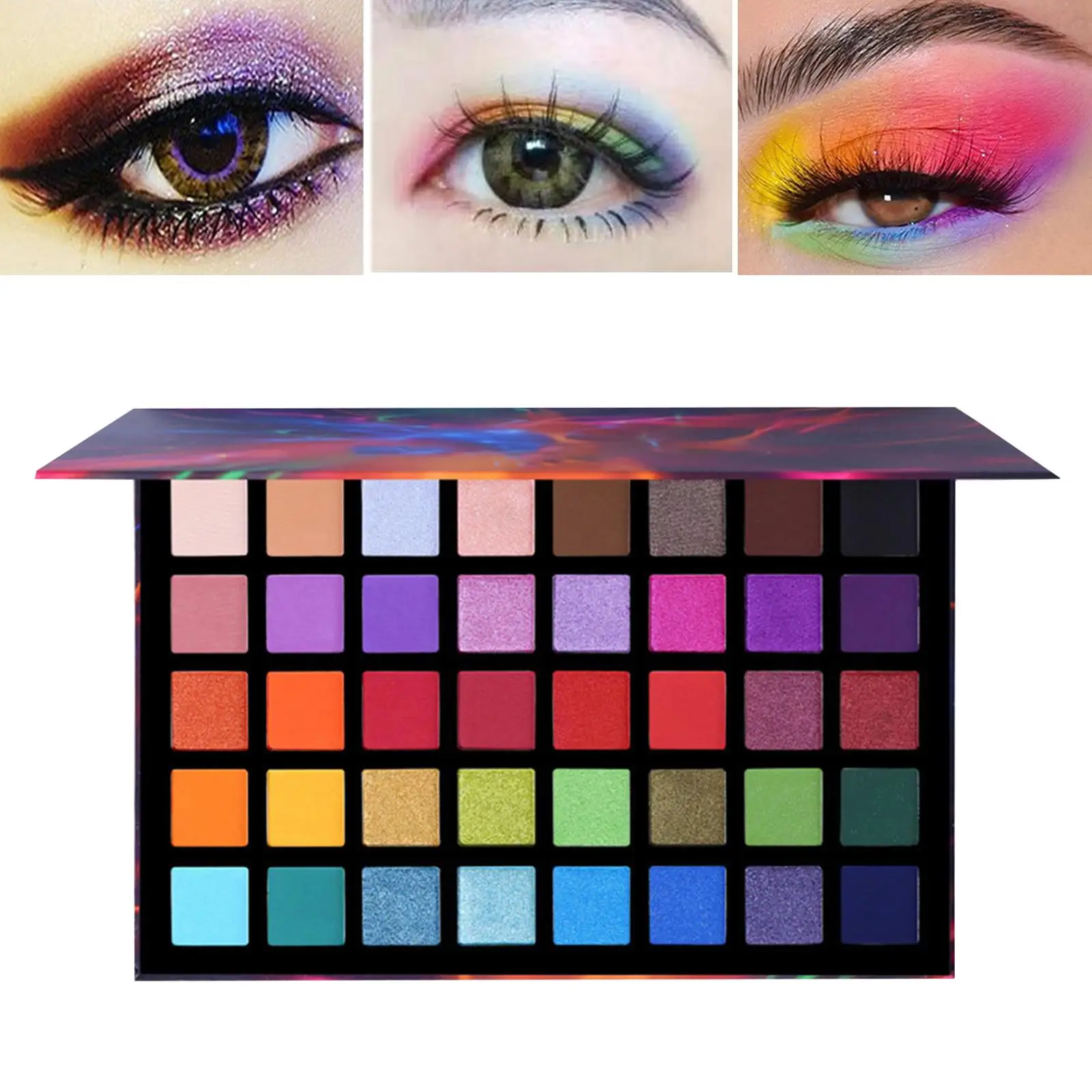 Paleta de sombras de ojos Cosméticos Textura suave Sombras de ojos mezclables Metálico Exótico