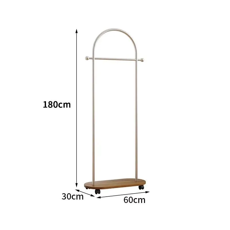 Floor-standing Bedroom Clothes Rack, Movable Vintage Wooden Coat Rack, New Storage Clothes Hanging Rack