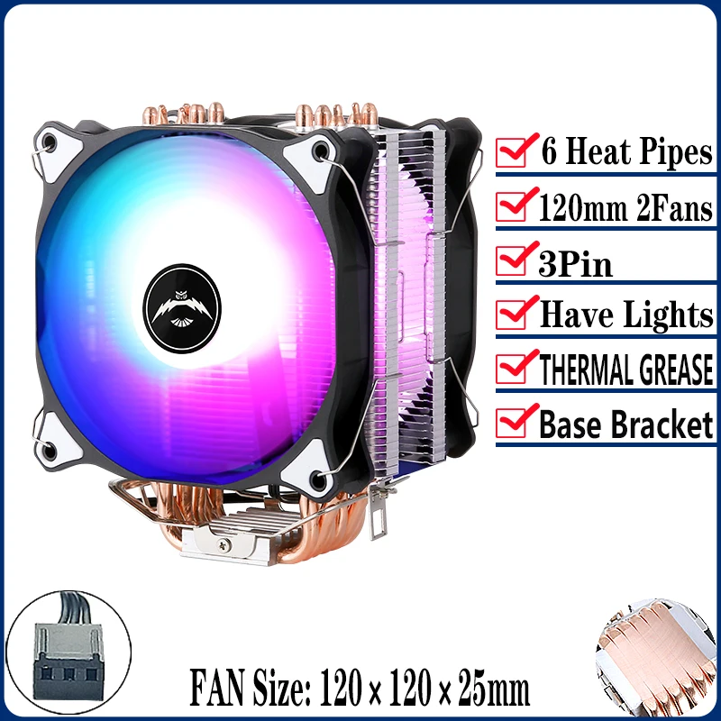 6Heat pipes 2Fan3pin