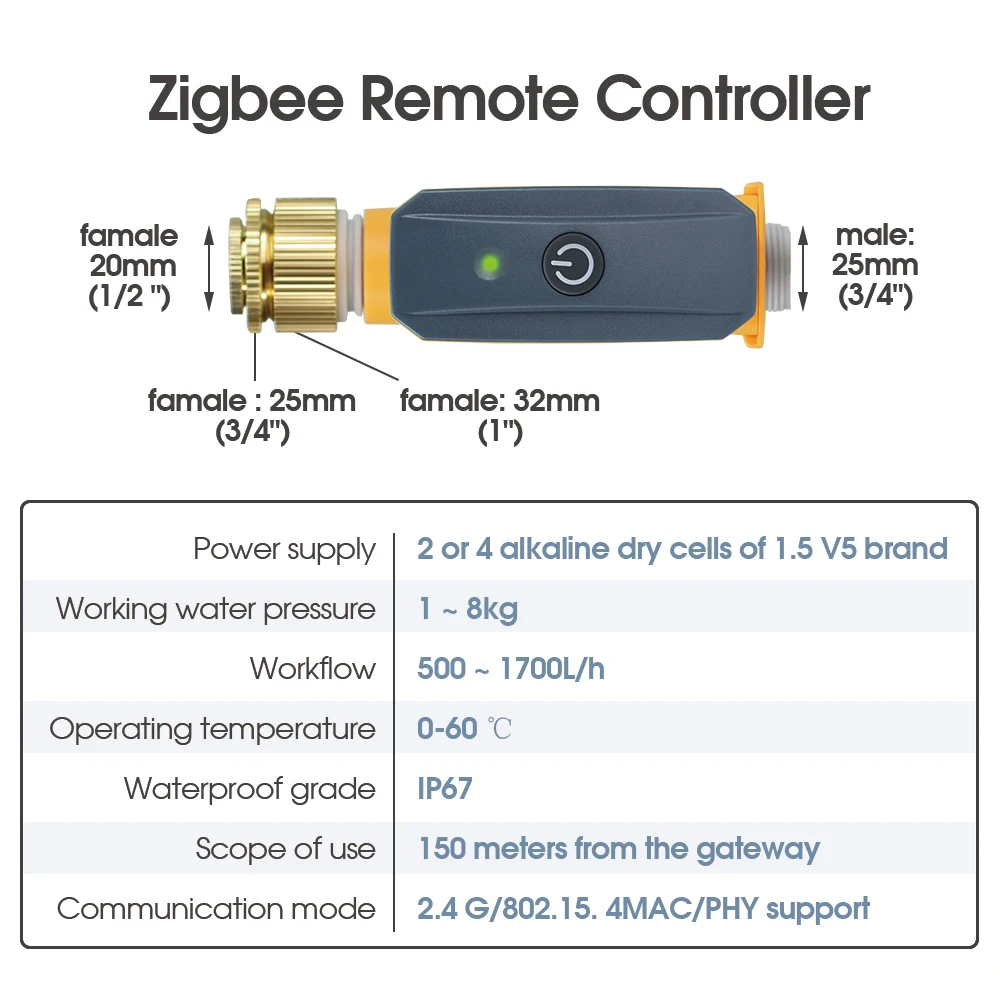 Giunti in ottone ZigBee Wifi Tubo da giardino Sprinkler Timer Smart Water Timer Telecomando per telefono cellulare Gateway automatico