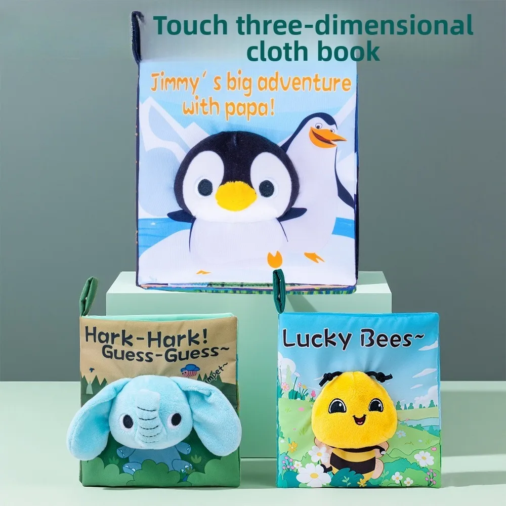 

Многофункциональная тактильная книжка-игрушка 3D Tails из ткани с эффектом крепления и сенсорной бумаги, безопасный материал, для развития восприятия у младенцев