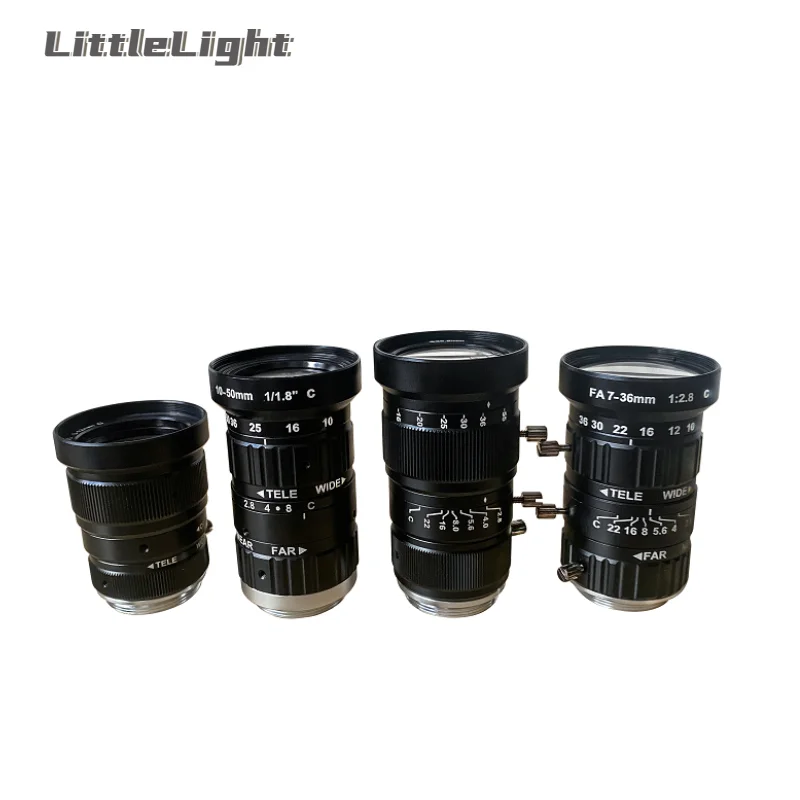 

6-10MP 1/1.8” F2.0-F2.8 Low distortion C-Mount Vari-focal Lens 5-12mm 7-36mm 10-50mm 10-55mm