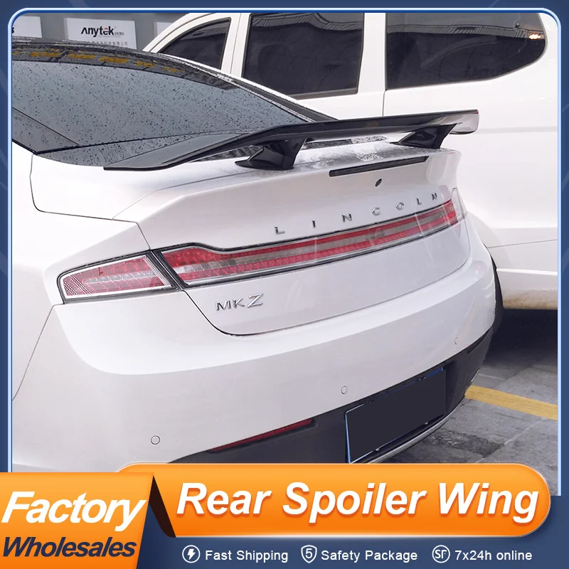 

For Lincoln MKZ 2014 15 16 17 18 19 20 Rear Trunk Lid Car Spoiler Wing Universal Fitment ABS Black Carbon Color Accessories