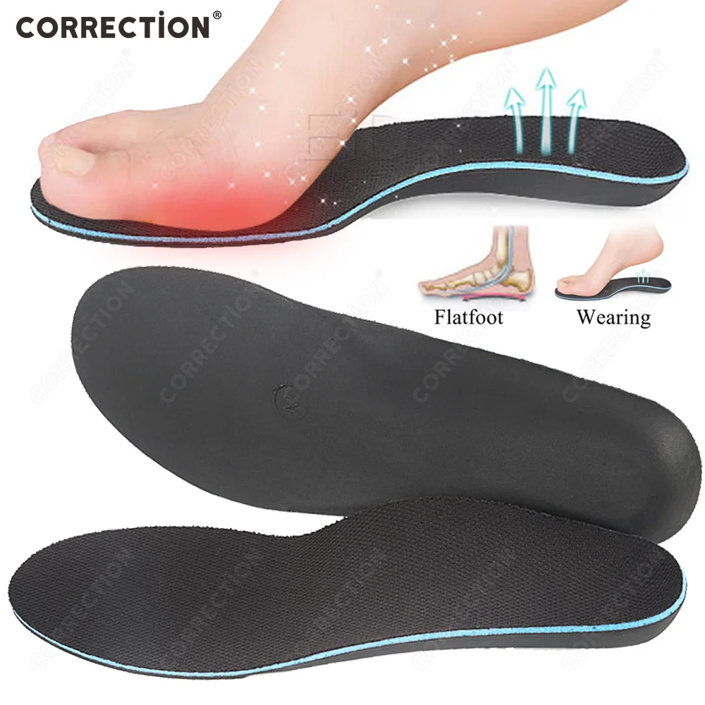 CORRECTION Orthopedic Insoles hard Arch Support For Flat Feet Women Men Heel pad Relief Plantar Fasciitis Orthotic Shoes Sole