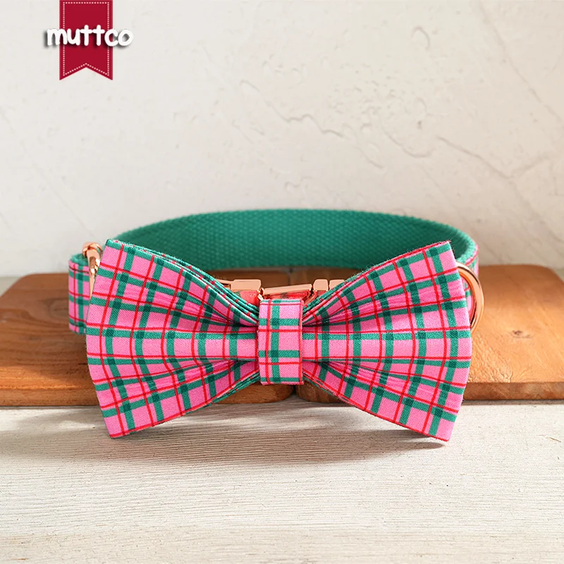 MUTTCO the combination of classic checks and pop tones PINK GREEN PLAID make a statement of character and taste 5 sizes UDC148