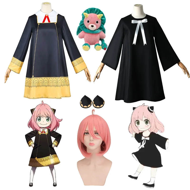 

Halloween Anime Anya Forger Cosplay Costume Wig Clothing Including Socks Devil Horn Headgear