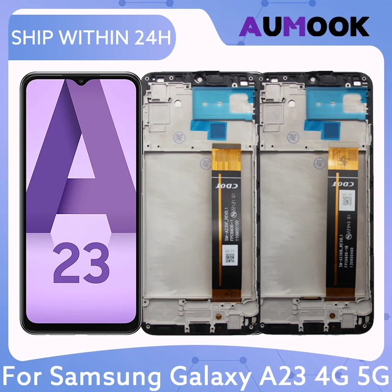 ЖК-дисплей для Samsung Galaxy A23 4G 5G A235 A236, дигитайзер сенсорного экрана в сборе, панель с рамкой, запасные части для ЖК-экрана