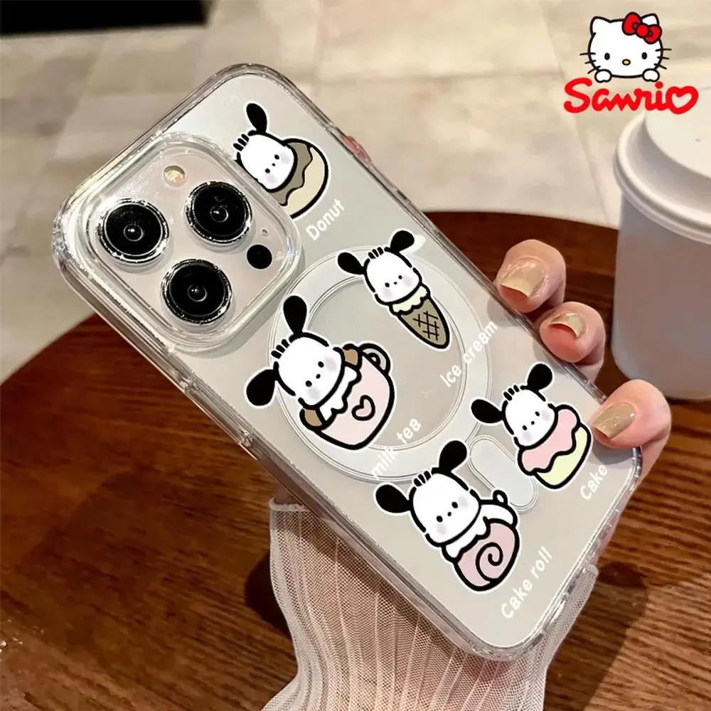 Sanrio Hellokitty Iphone 16 Promax funda prevención de caídas Iphone 16/15/14/13/12/11 mujer Iphone funda Kitty Cat accesorio de dibujos animados