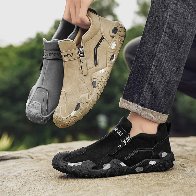 New Spring Work Casual Shoes Men Waterproof Non-slip Wear-resistant Slip-on Fashion Sports Shoes Round Toe Low Heel Shoes Men