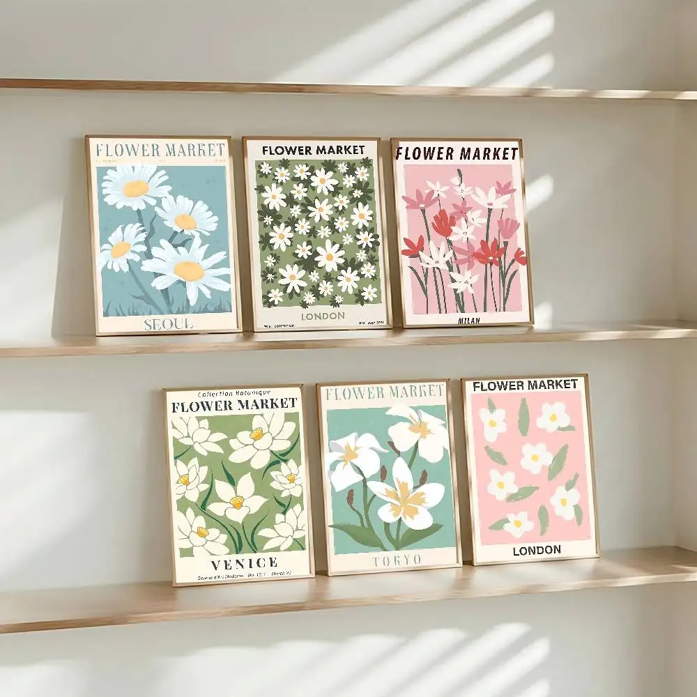 Affiches et impressions de qualité supérieure sur le thème du marché des fleurs, affiches murales de qualité HD, peinture murale, décoration intérieure