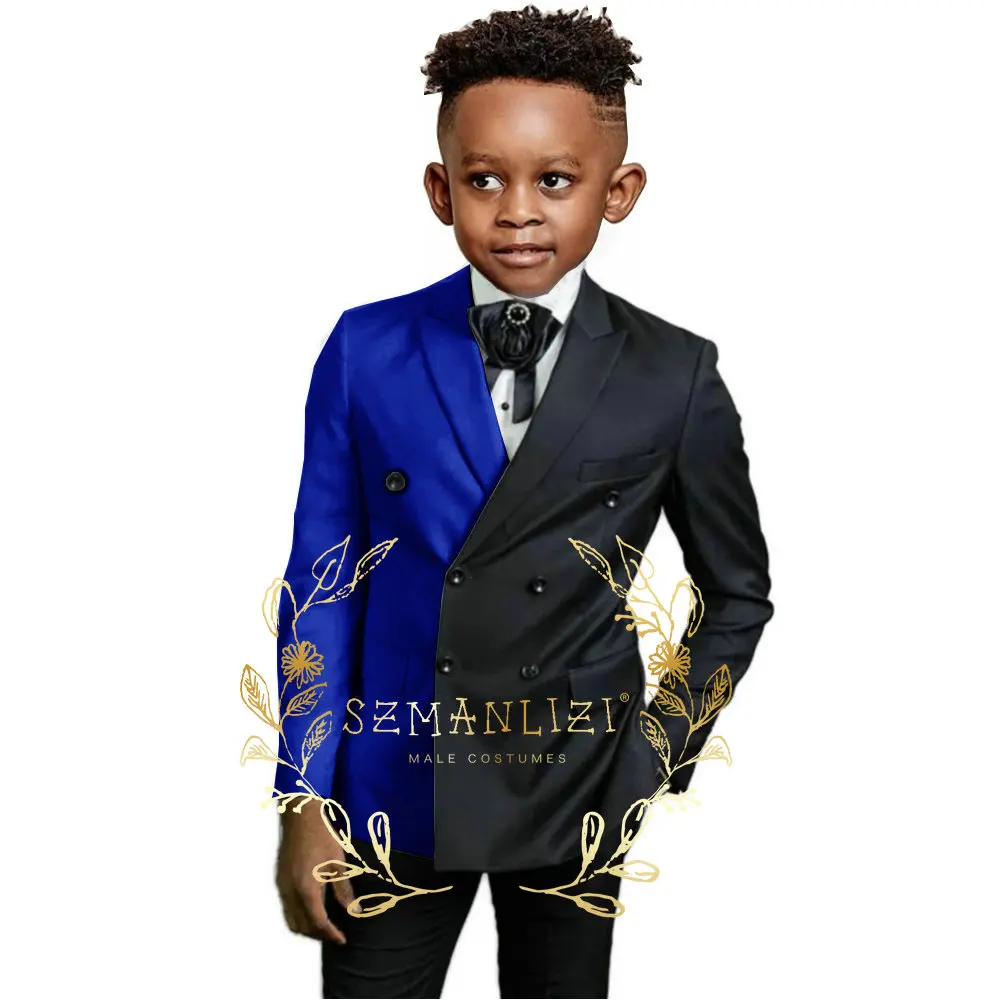 Double Breasted Boys Suit Wedding Jacket Pants Set Red Black Tuxedo Kids Clothes 3-16 Years Old costume enfant garçon mariage