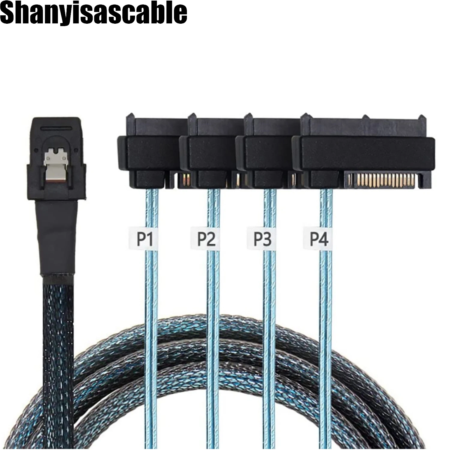 

1.0M Internal Mini SAS 36pin SFF8087 to 4X29pin SAS SFF8482 2 in 1 cable with SATA power