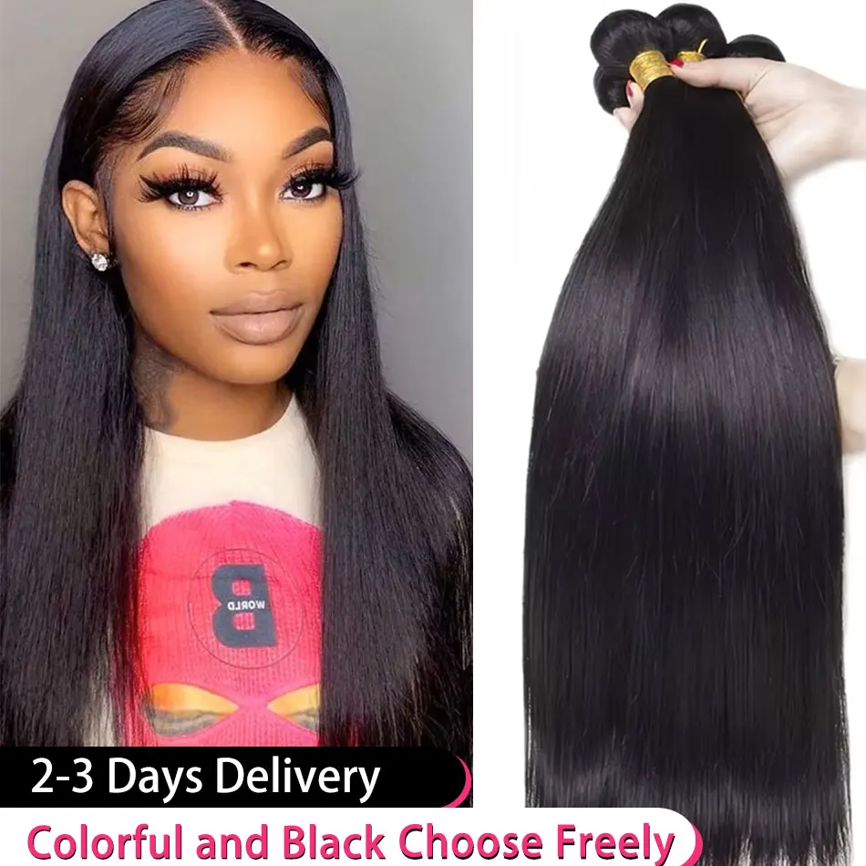 

30 40-дюймовые прямые пучки человеческих волос 16A 100% необработанный пучок 3 4 5 6 шт. 14A Remy Virgin Raw Hair Bundles Extensions