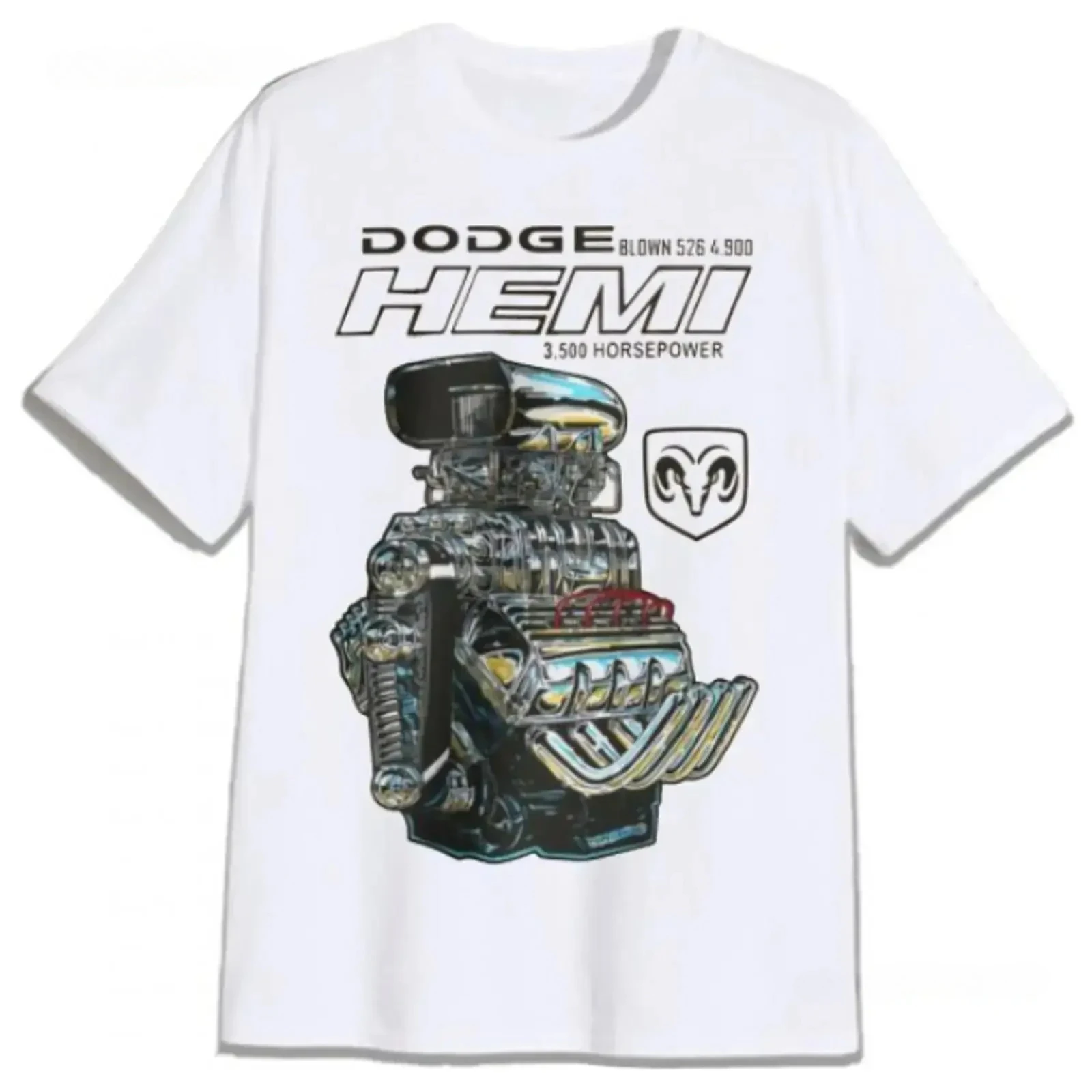 

Mopar Super Charged Engine Men's Gray Cotton T Shirt vintage Washed Casual Unisex Versatile designer clothes homme Breathable