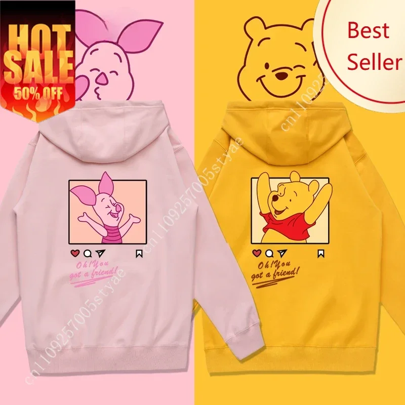 

Pooh Bear Disney couple sweater women hooded sweater lovers loose couple clothes hoodies women anime hoodie oversized hoodie
